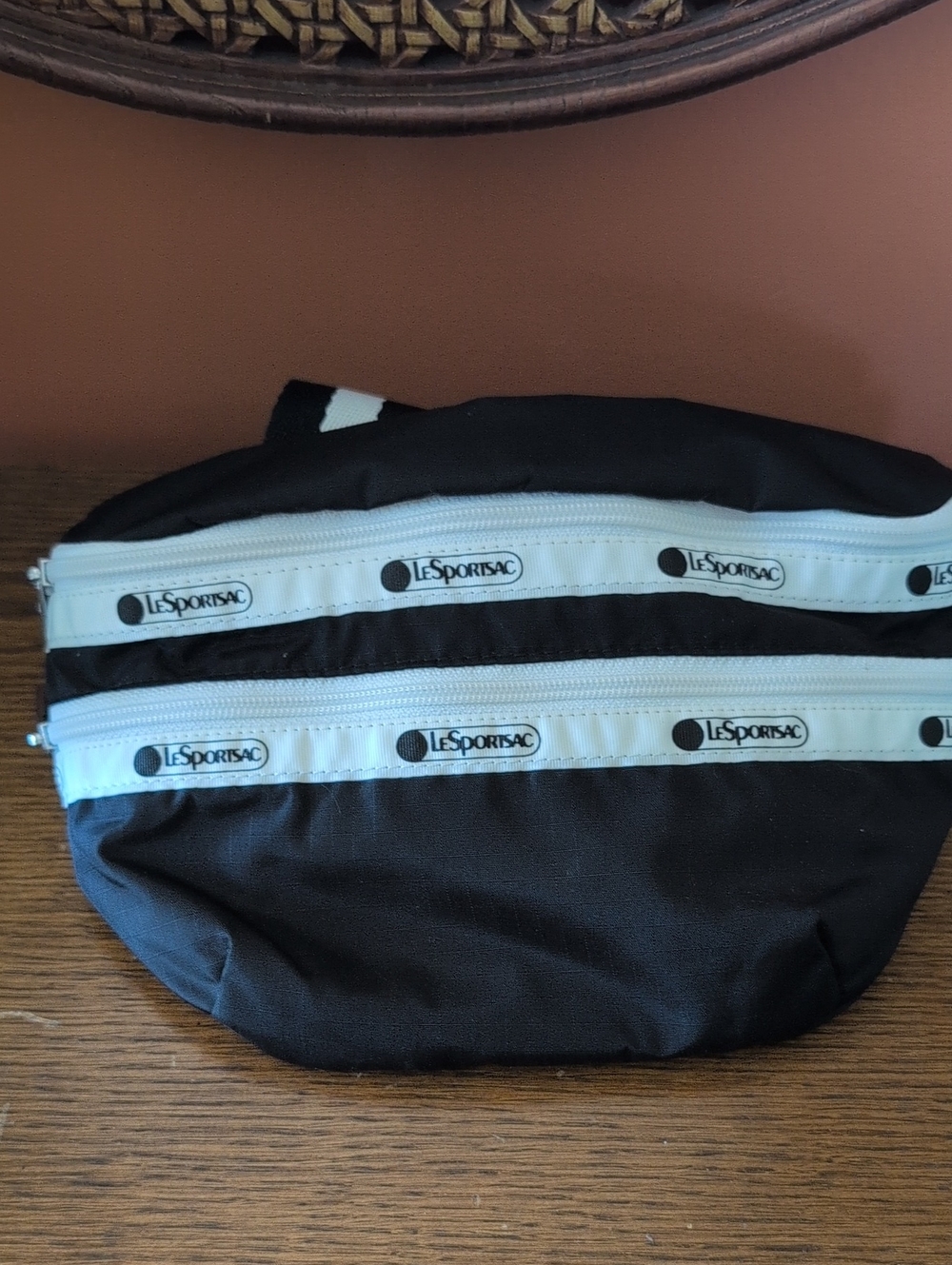 LeSportsac Black and White Dual-Zip Waist Pack